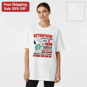 Attention I Am Out Of Order Tee, Funny Snoopy Sarcastic Quote Shirt, Stupid People Filter Humor Gift available at our Los Angeles warehouse