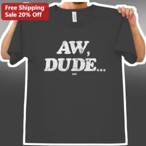 AW, DUDE... Adam Copeland AEW Wrestling Fan Distressed Graphic Tee for Men available at our Los Angeles warehouse