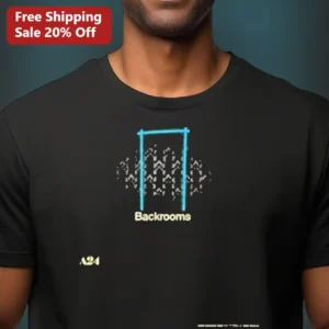 Backrooms Tee Horror Liminal Space Graphic Shirt for Men Women available at our Los Angeles warehouse