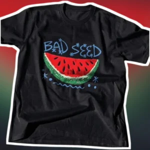 Bad Seed Watermelon Graphic Tee for Kids Summer Fruit Pun Shirt available at our Los Angeles warehouse