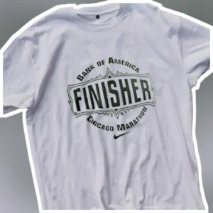 Bank of America Chicago Marathon Finisher Tee Vintage Athletic Running Shirt available at our Los Angeles warehouse