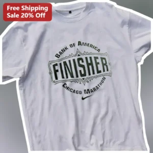 Bank of America Chicago Marathon Finisher Tee Vintage Runner Gift available at our Los Angeles warehouse