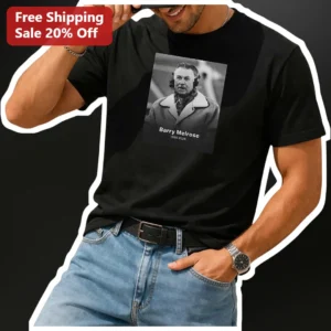 Barry Melrose Memorial Tribute Tee Hockey Legend Commemorative Shirt available at our Los Angeles warehouse