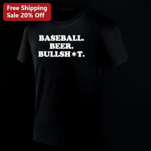 Baseball Beer Bullsh*t Tee, Funny Baseball Lover Gift for Game Days, Brewery Hangs and Sports Humor available at our Los Angeles warehouse
