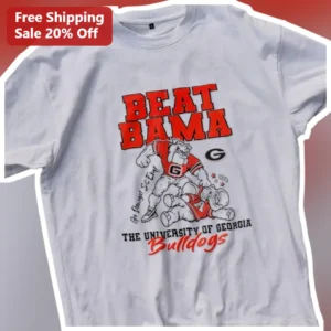 Beat Bama Go Dawgs Sic Em University of Georgia Bulldogs Vintage Rivalry Tee available at our Los Angeles warehouse