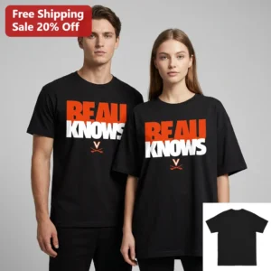 Beau Knows Tee University of Virginia Cavaliers Fan Shirt, UVA College Sports Gift for Men Women Alu available at our Los Angeles warehouse