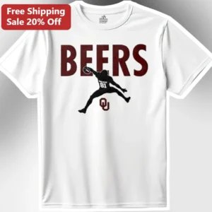 BEERS Tee Oklahoma Sooners Football Catch Graphic Shirt for College Fans available at our Los Angeles warehouse