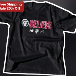 Believe Tee Detroit Lions NFL Fan Graphic Shirt Black Cotton Unisex available at our Los Angeles warehouse