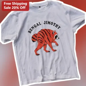 Bengal Jimothy Graphic Tee Funny Tiger Raccoon Hybrid Animal Shirt Gift available at our Los Angeles warehouse