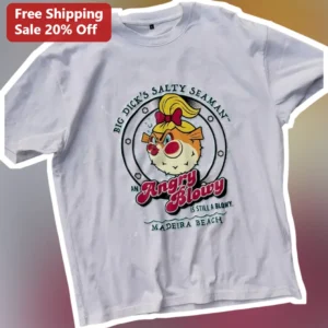 Big Dick's Salty Seaman Angry Blowy Pufferfish Madeira Beach Florida Souvenir Tee available at our Los Angeles warehouse