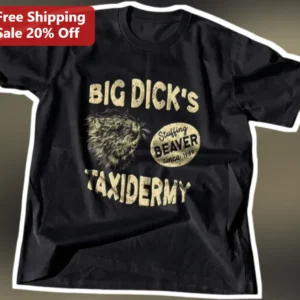 Big Dick's Taxidermy Stuffing Beaver Since 1989 Vintage Graphic Tee available at our Los Angeles warehouse