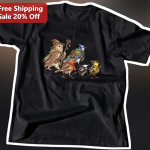 Bird Walking Graphic Tee Cute Whimsical Illustrated Wildlife Shirt for Nature Lovers available at our Los Angeles warehouse