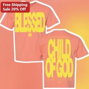 Blessed Child of God Christian Graphic Tee for Kids Sunday School Baptism Gift available at our Los Angeles warehouse