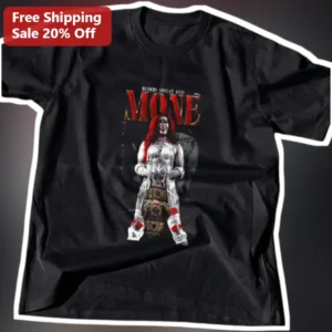 Blood Sweat and Money Megan Thee Stallion Wrestler Graphic Tee Hip Hop Streetwear Gift available at our Los Angeles warehouse