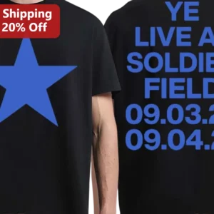 Blue Star Concert Tee Vintage Summer Music Festival Graphic Shirt for Men Women available at our Los Angeles warehouse
