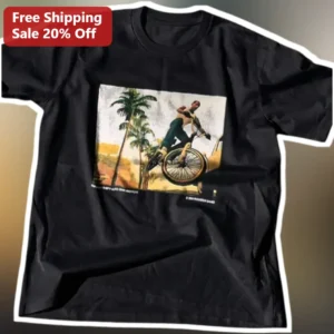 BMX Rider Tropical Graphic Tee Vintage Freestyle Cycling Shirt for Men Women Extreme Sports Gift available at our Los Angeles warehouse