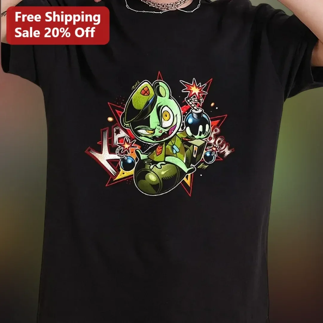 BOOM Zombie Bear Military Uniform Graphic Tee Edgy Streetwear Gamer Shirt available at our Los Angeles warehouse