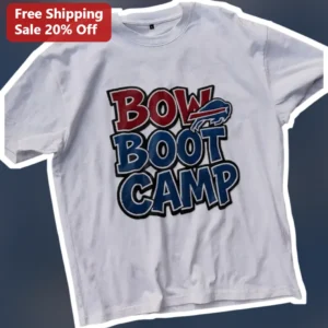 BOW BOOT CAMP Tee Buffalo Bills Football Fan Graphic Shirt Game Day Apparel available at our Los Angeles warehouse