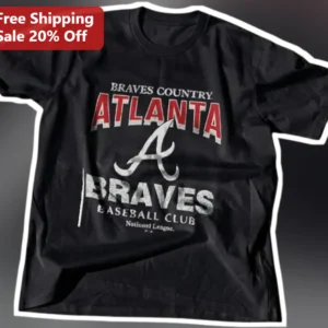 Braves Country Atlanta Baseball Club National League Vintage Distressed Graphic Tee available at our Los Angeles warehouse