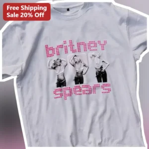 Britney Spears Y2K Rhinestone Graphic Tee Pop Star Nostalgia Gift available at our Los Angeles warehouse