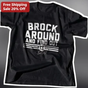 Brock Around and Find Out Tee Brock Lesnar WWE Fan Vintage Distressed Graphic Shirt available at our Los Angeles warehouse