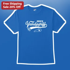 Brock Vandagriff Kentucky Wildcats Football Fan Tee Personalized Jersey Number Gift available at our Los Angeles warehouse