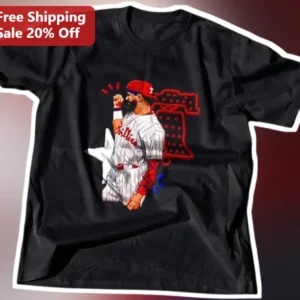 Bryce Harper Graphic Tee Philadelphia Phillies Liberty Bell Baseball Fan Shirt available at our Los Angeles warehouse