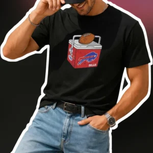 Buffalo Bills Vintage Football Cooler Graphic Tee for Men NFL Fans available at our Los Angeles warehouse