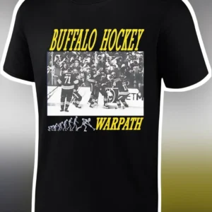 Buffalo Hockey Warpath Tee Vintage Sports Graphic Shirt for Men Women available at our Los Angeles warehouse