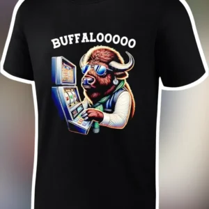 BUFFALOOOO Tee Funny Buffalo Bills Gambling Slot Machine Graphic Shirt available at our Los Angeles warehouse