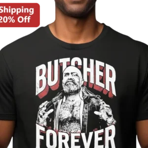 Butcher Forever Chris Redd Tribute Graphic Tee for WWE Wrestling Fans available at our Los Angeles warehouse