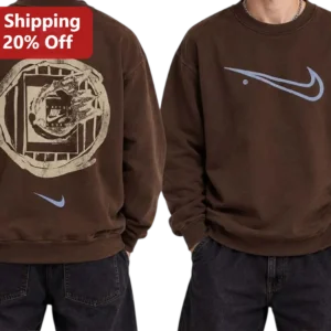 Cactus Nike Vintage Distressed Graphic Sweatshirt Brown Crewneck Streetwear Pullover available at our Los Angeles warehouse