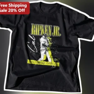 Cal Ripken Jr. Baltimore Orioles Vintage Distressed Tee Iron Man Baseball Fan Gift available at our Los Angeles warehouse