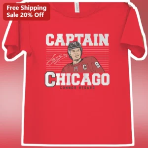 Captain Chicago Connor Bedard Hockey Player Graphic Tee available at our Los Angeles warehouse