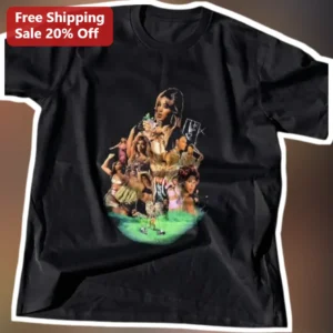 Cardi B Graphic Tee Black Collage Rapper Merch Unisex Hip Hop Fan Gift available at our Los Angeles warehouse