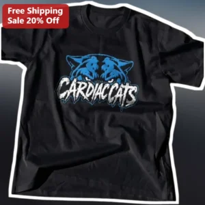 Cardiac Cats Tee Blue Panther Graphic Unisex Cotton Shirt for NFL Fans available at our Los Angeles warehouse