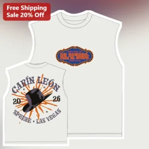 Carín León Sphere Las Vegas Welcome To De Sonora Para El Mundo Sleeveless Shirt available at our Los Angeles warehouse