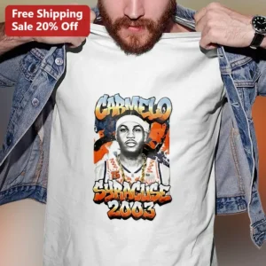 Carmelo Anthony Syracuse 2003 Champions Vintage Graphic Tee available at our Los Angeles warehouse