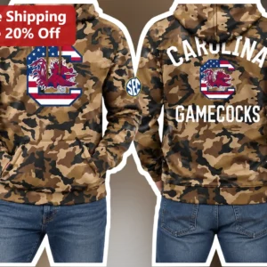 Carolina Gamecocks Camo Hoodie South Carolina College Football Fan Gear available at our Los Angeles warehouse
