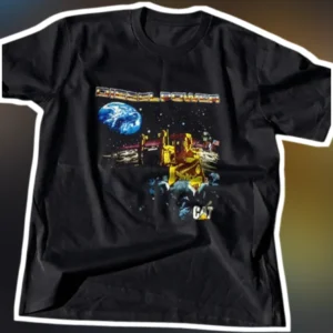 CAT Diesel Power Tee Vintage Bulldozer Space Graphic Shirt for Mechanics available at our Los Angeles warehouse