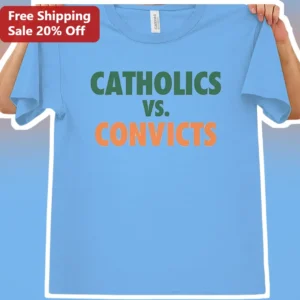 Catholics vs Convicts Tee 1988 Notre Dame Miami Rivalry College Football Gift available at our Los Angeles warehouse