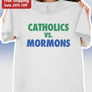 Catholics Vs. Mormons Tee Retro 1992 Football Game Day Shirt Unisex available at our Los Angeles warehouse
