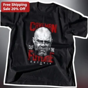 Caveman Of The Future Butcher Tee Graphic Shirt For Men Women available at our Los Angeles warehouse