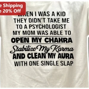 Chakra Karma Funny Spiritual Quote Graphic Tee for Adults available at our Los Angeles warehouse
