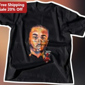 Chicago Bulls Patrick Williams Watercolor Portrait Graphic Tee Black NBA Fan Gift available at our Los Angeles warehouse