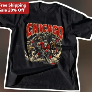 Chicago Vintage Skeleton Hockey Player Graphic Tee Distressed Inspired Gift available at our Los Angeles warehouse