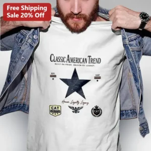 Classic American Trend Honor Loyalty Legacy Vintage Patriotic Graphic Tee for Men available at our Los Angeles warehouse