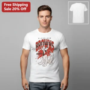 Cleveland Browns Dawg Pound Tee, Retro Pluto Dog NFL Football Fan Gift for Game Day available at our Los Angeles warehouse