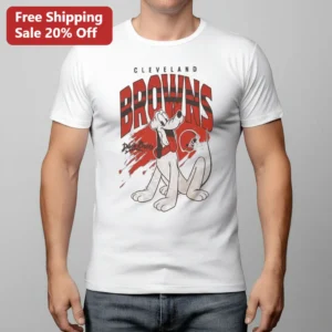 Cleveland Browns Dawg Pound Tee, Vintage Pluto Cartoon Football Fan Shirt, NFL Game Day Gift for Bro available at our Los Angeles warehouse