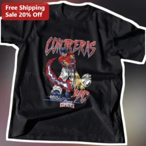 Contreras Euphoria Baseball Player Graphic Tee Wilmer Contreras Fan Gift Black Cotton Shirt available at our Los Angeles warehouse
